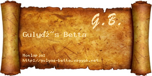 Gulyás Betta névjegykártya